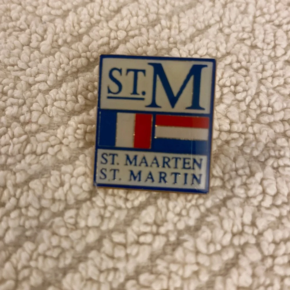 St. Maarten St. Martin Blue White Red Flag Pin